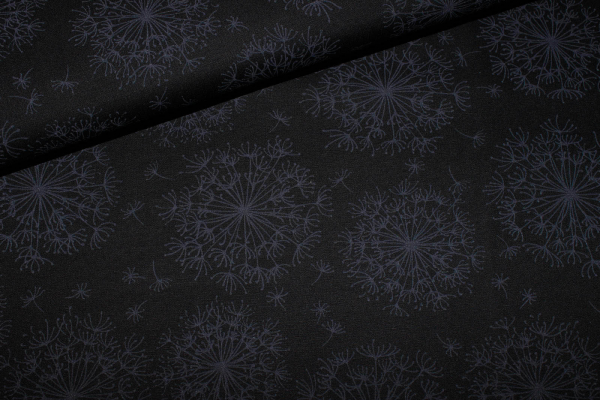 Designer-Baumwollstoff Dandelion black (10 cm)